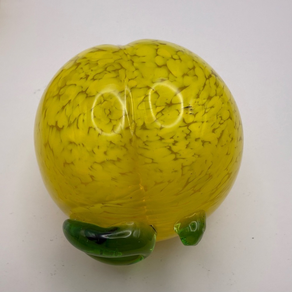 Pair of Yellow Summer Lemon Zest Delight Heavy Glass Paper Weight (2) - Picture 8 of 10